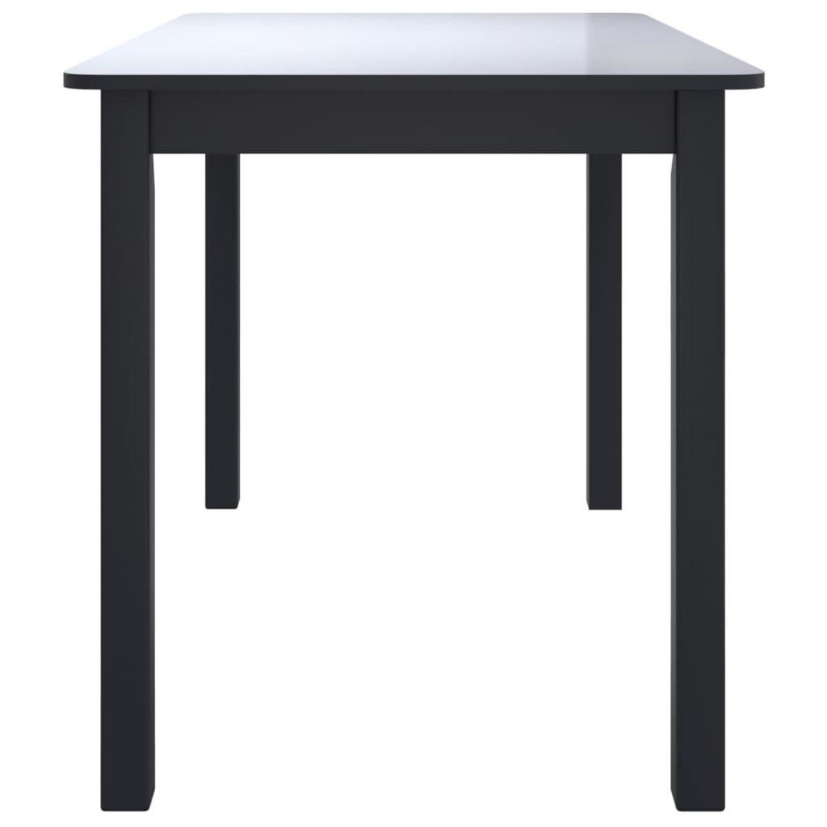VIDAXL Table de salle a manger Noir 114x71x75 cm Bois d'hevea massif
