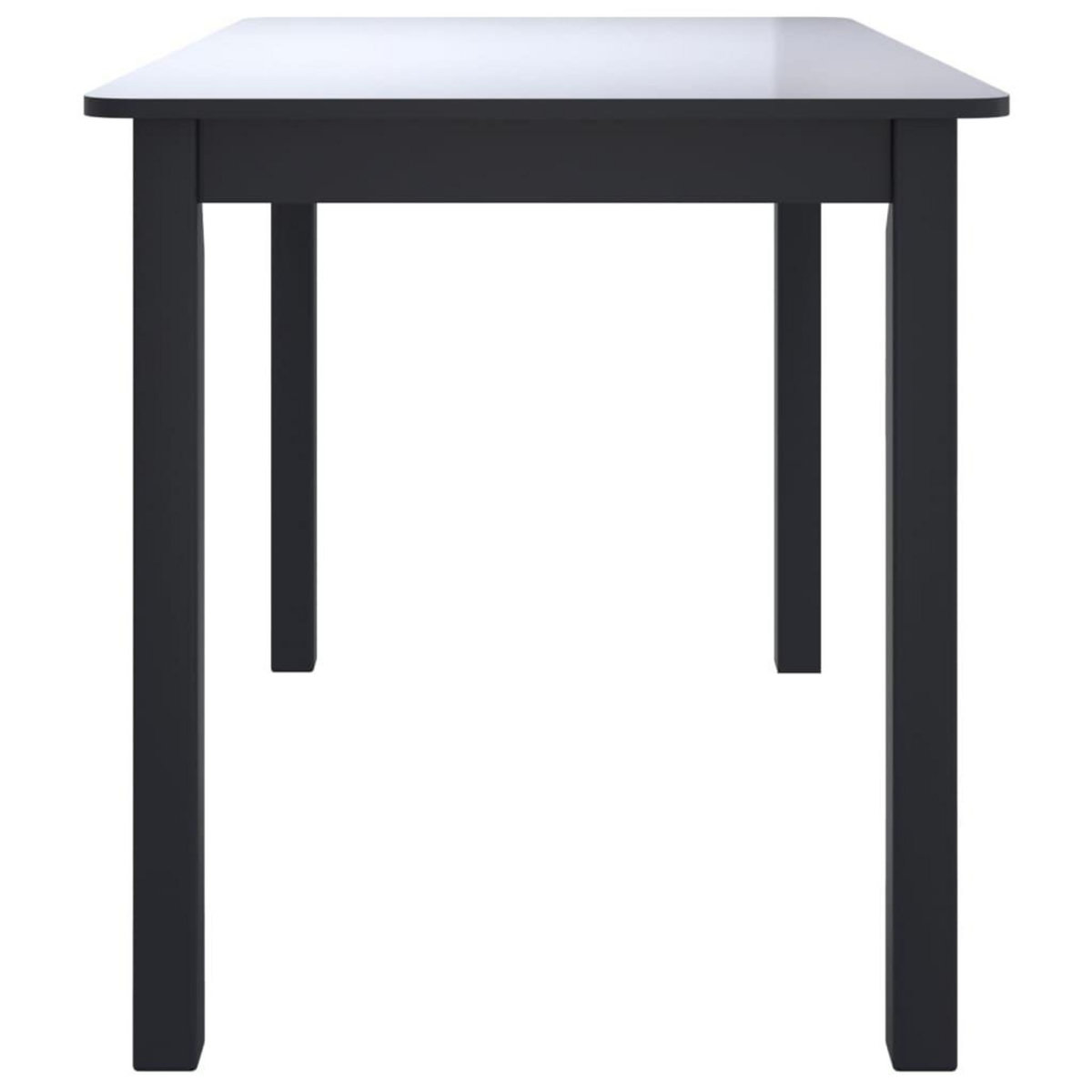VIDAXL Table de salle a manger Noir 114x71x75 cm Bois d'hevea massif