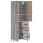 Voir la diapositive 4 : VIDAXL Buffet haut Sonoma gris 69,5x34x180 cm Bois d'ingenierie