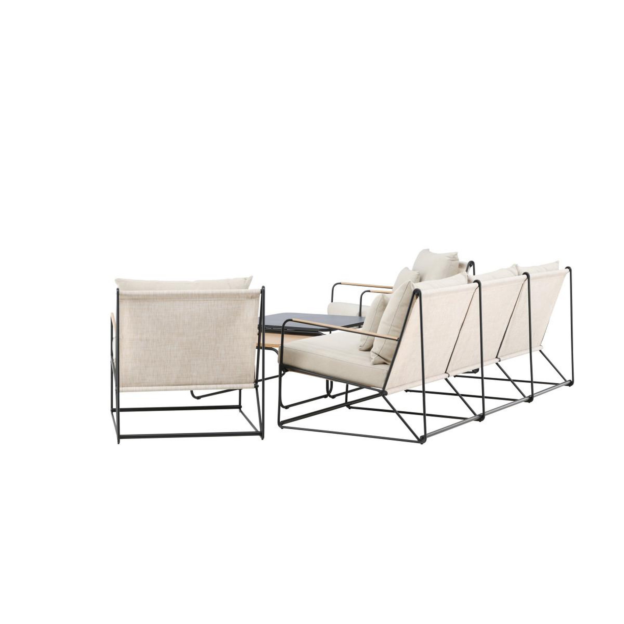 Voir la diapositive 4 : Paris Prix Salon de jardin 5 places  palazzo  209cm noir