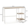 Voir la diapositive 6 : VS VENTA-STOCK Bureau Lisboa Blanc, Table pour PC, Style Industriel, 105 cm Longueur
