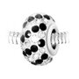 SC CRYSTAL Charm perle pavé de cristaux noirs et blancs et acier par SC Crystal