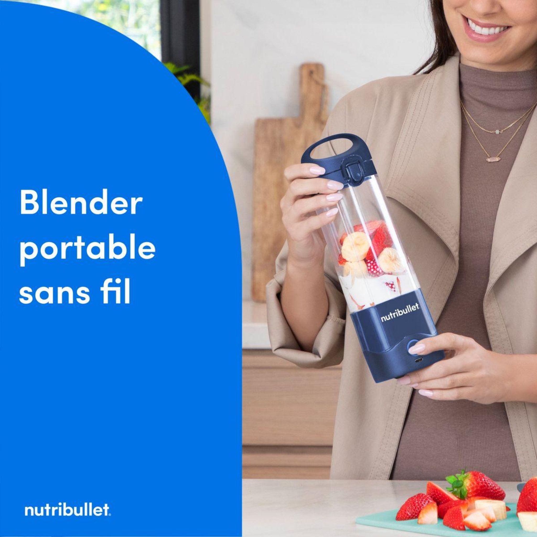 Voir la diapositive 2 : nutribullet Blender portable NBP003NBL  bleu