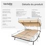Voir la diapositive 6 : tectake Transat en acier pour 2 personnes noir/beige