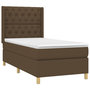 Voir la diapositive 4 : VIDAXL Sommier a lattes de lit matelas LED Marron fonce 80x200cm Tissu