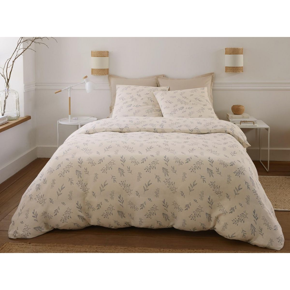 BATON ROUGE Parure housse de couette 100% gaze de coton imprimé liveo