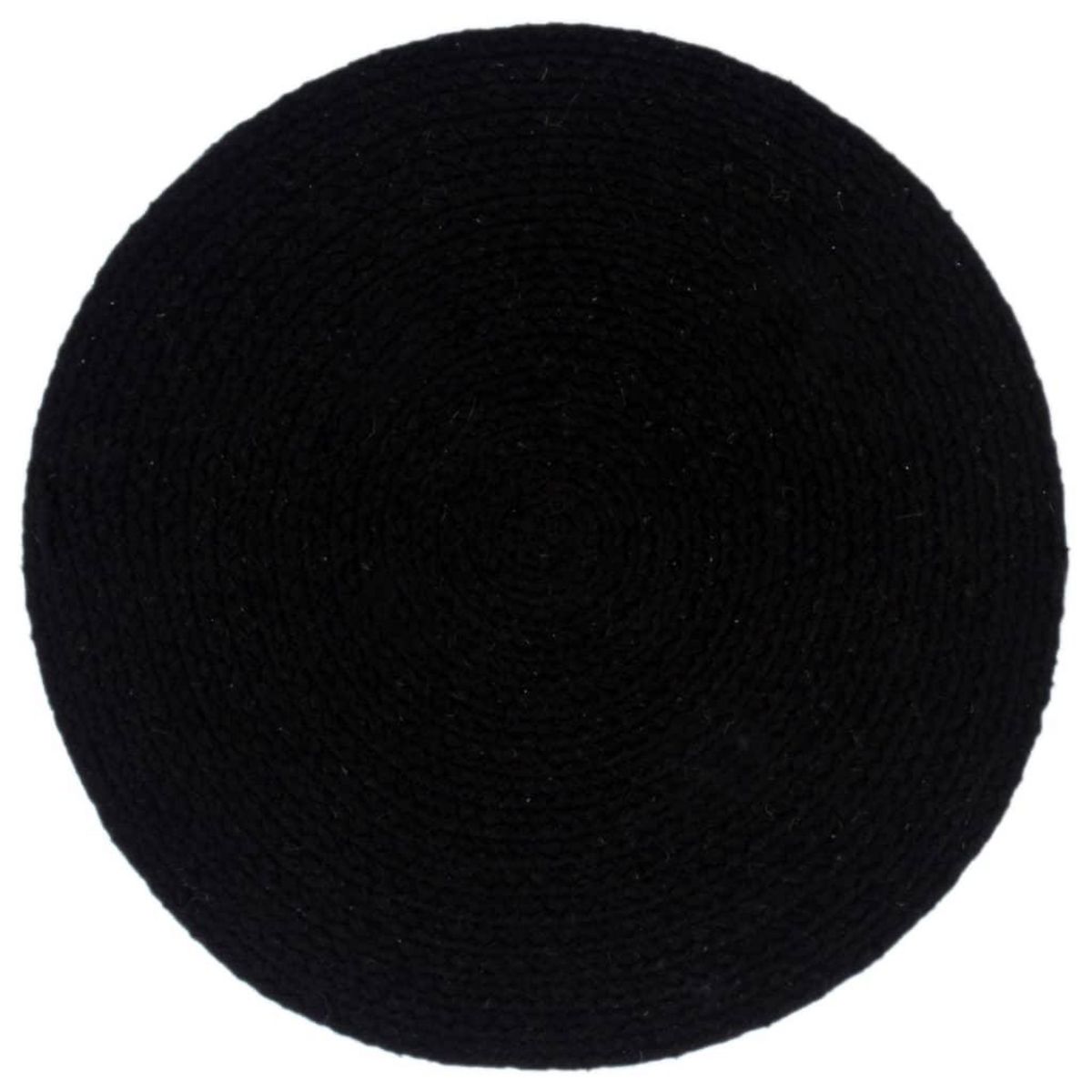 VIDAXL Napperons 6 pcs Noir Plain 38 cm Rond Coton