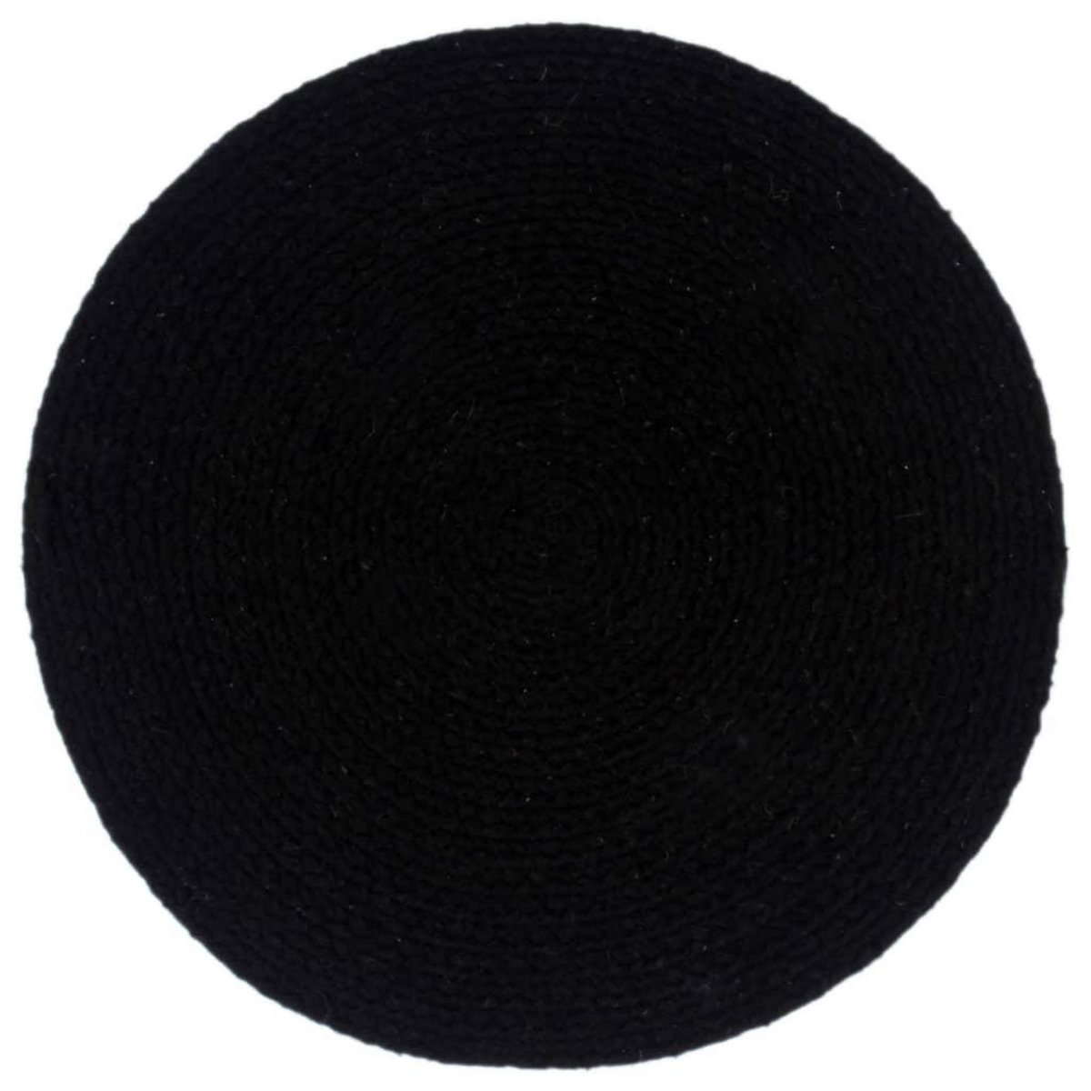 VIDAXL Napperons 6 pcs Noir Plain 38 cm Rond Coton