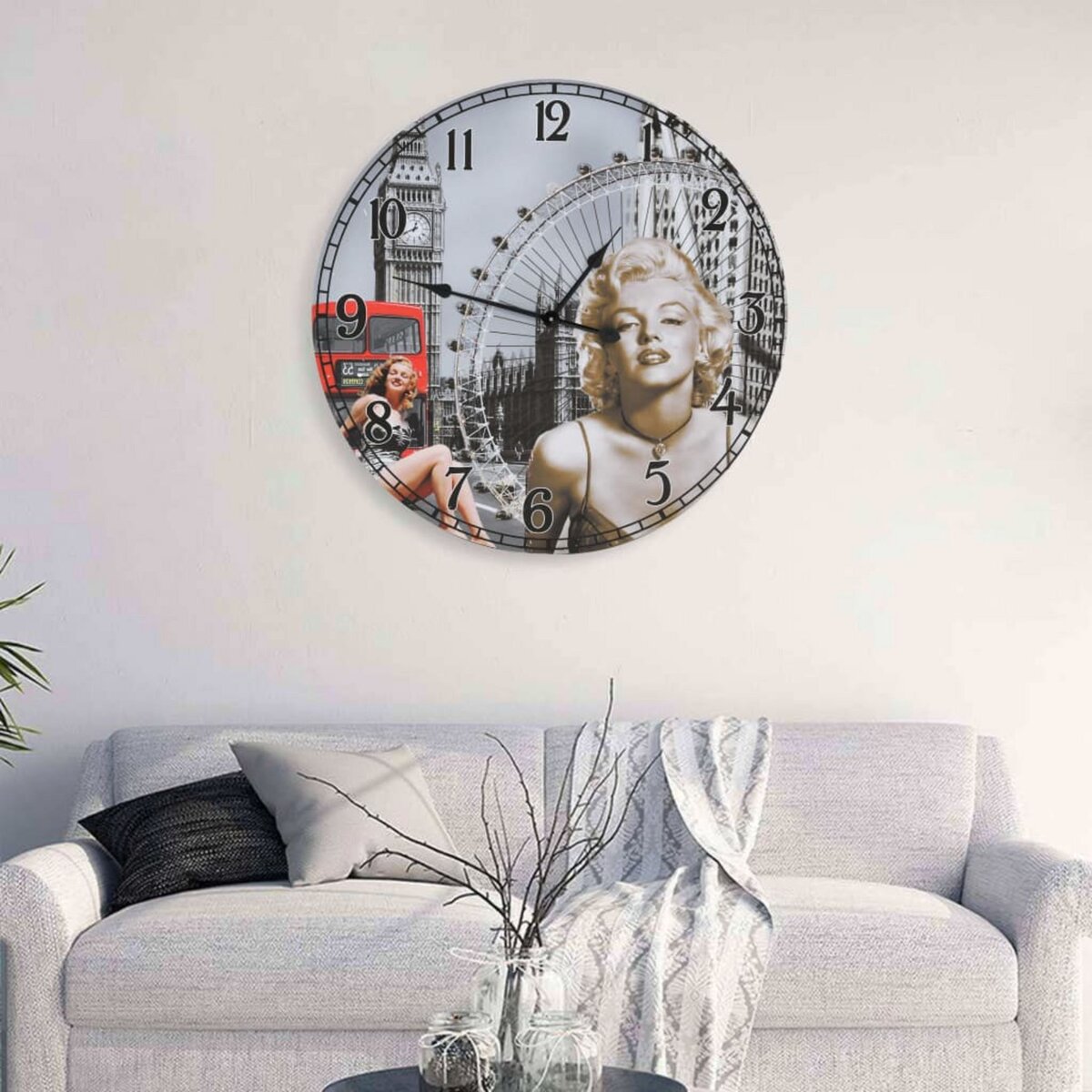 VIDAXL Horloge murale vintage Marilyn Monroe 60 cm