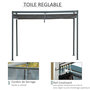 Voir la diapositive 5 : OUTSUNNY Pergola rétractable 2,98L x 2,13l x 2,22H m structure métal époxy anticorrosion toile polyester haute densité 180 g/m² incluse gris