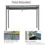Voir la diapositive 5 : OUTSUNNY Pergola rétractable 2,98L x 2,13l x 2,22H m structure métal époxy anticorrosion toile polyester haute densité 180 g/m² incluse gris
