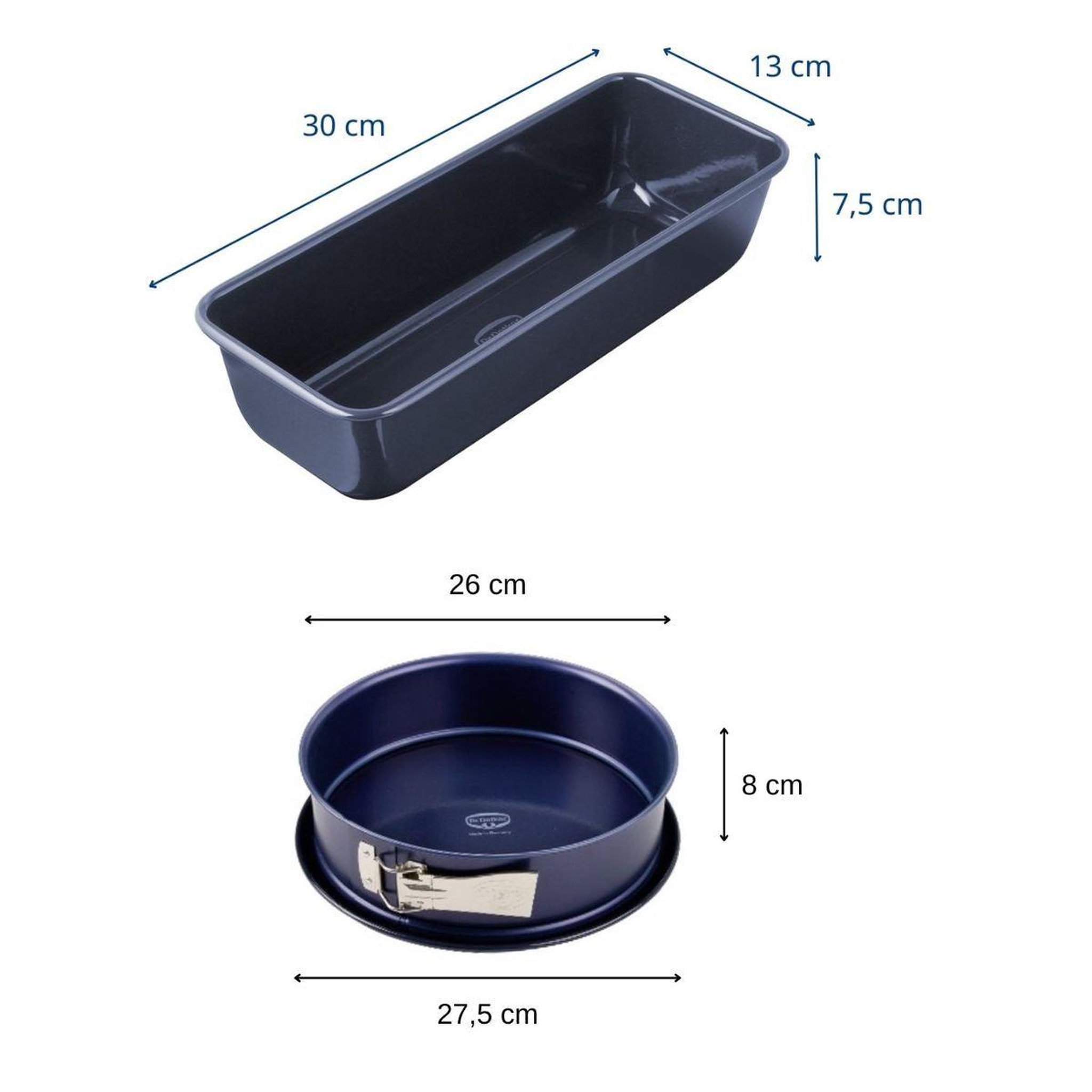 Voir la diapositive 3 : DR.OETKER Moule à cakes 30 cm et moule à manqué 26 cm en email dr. Oetker back liebe