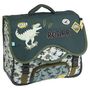Voir la diapositive 2 : AUCHAN Cartable 36 cm marron Dinosaure
