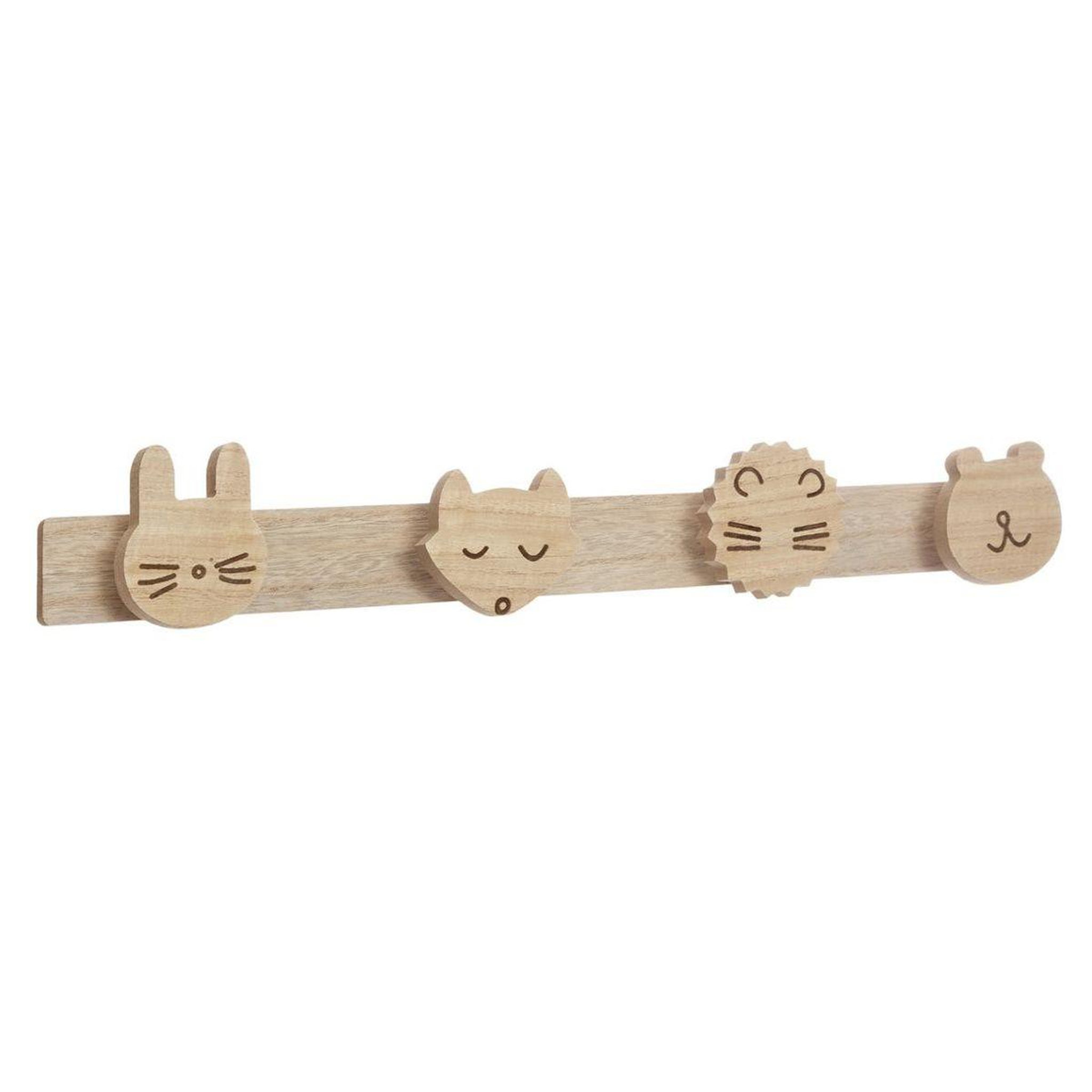 Voir la diapositive 1 : Atmosphera Kids Patère enfant 4 têtes  wild  55cm naturel