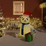 VIDAXL Ours en peluche gonflable de Noël a LED 180 cm