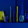 Voir la diapositive 2 : Paris Prix Vase Tube en Verre  Stripe  51cm Bleu Aqua