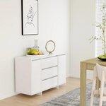 VIDAXL Buffet avec 3 tiroirs Blanc 120x41x75 cm Bois d'ingenierie
