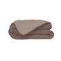 Voir la diapositive 1 : POYET MOTTE HUDSON Couette legere Microfibre 200g/m2 140x200cm Taupe + Lin