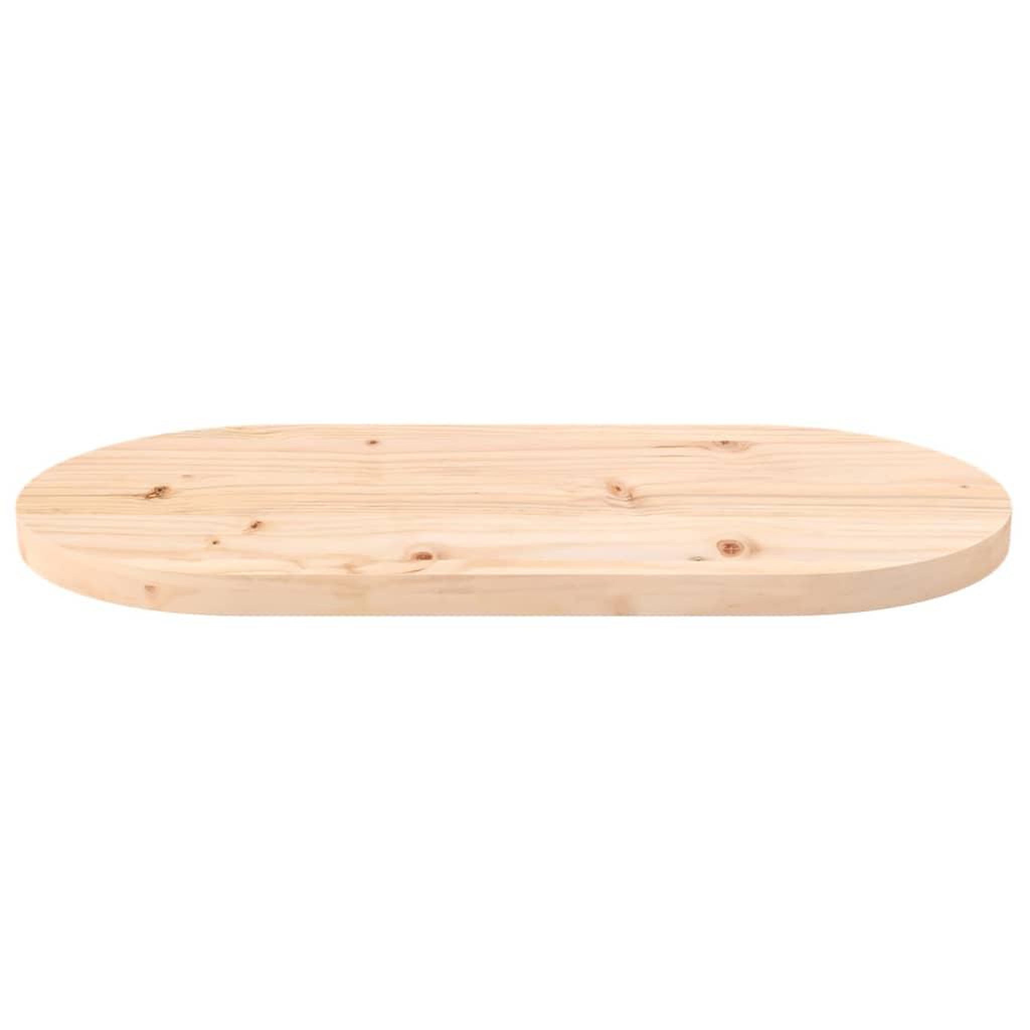 Voir la diapositive 3 : VIDAXL Dessus de table 70x35x2,5 cm bois de pin massif ovale