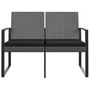 Voir la diapositive 3 : VIDAXL Banc de jardin a 2 places et coussins gris fonce PP rotin