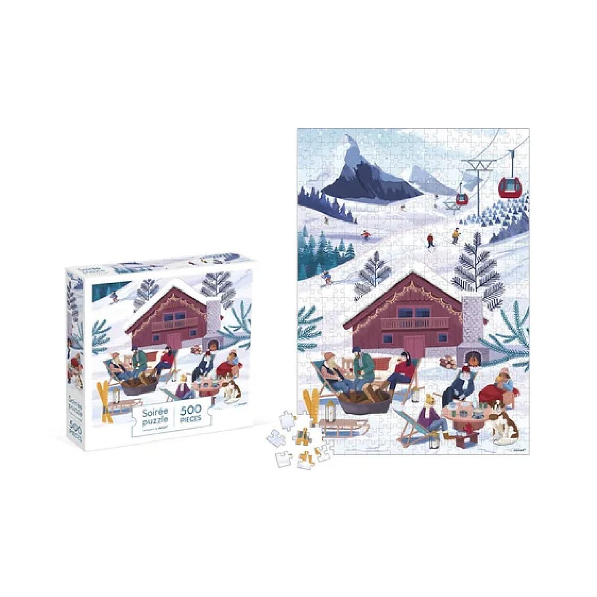JANOD Puzzle - hiver a la montagne - 500 pieces