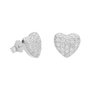 Voir la diapositive 1 : L'ATELIER D'AZUR Boucles d'Oreilles Argent 925/000 Rhodié - Coeur Pavé de Zirconiums