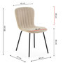 Voir la diapositive 4 : VS VENTA-STOCK Pack 4 chaises Lucky recouvertes de tissu beige