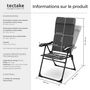 Voir la diapositive 6 : tectake Chaise de camping pliable gris anthracite Ensemble de 2