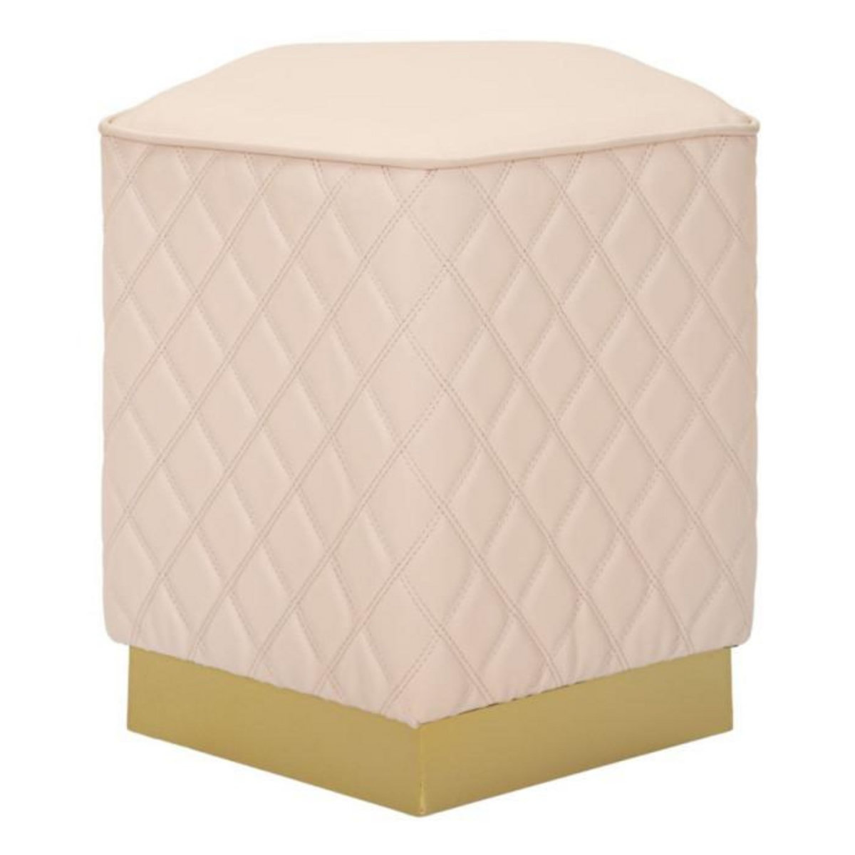 Paris Prix Pouf Matelassé  Sharon  38cm Rose & Or