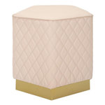 Paris Prix Pouf Matelassé  Sharon  38cm Rose & Or