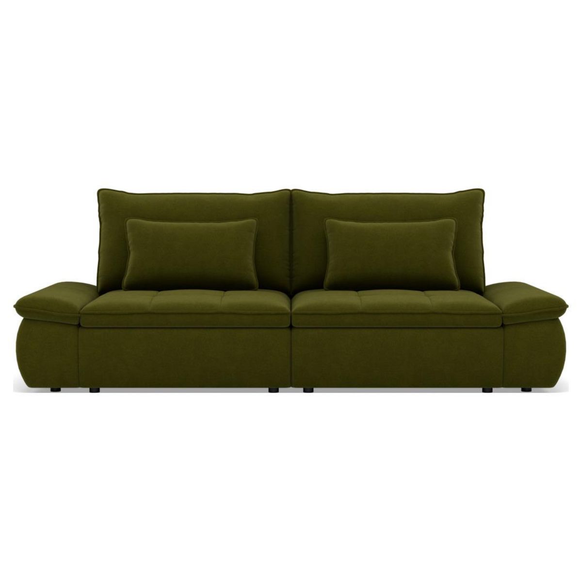 LISA DESIGN Elvona - canapé droit 3 places convertible avec coffre en tissu texturé