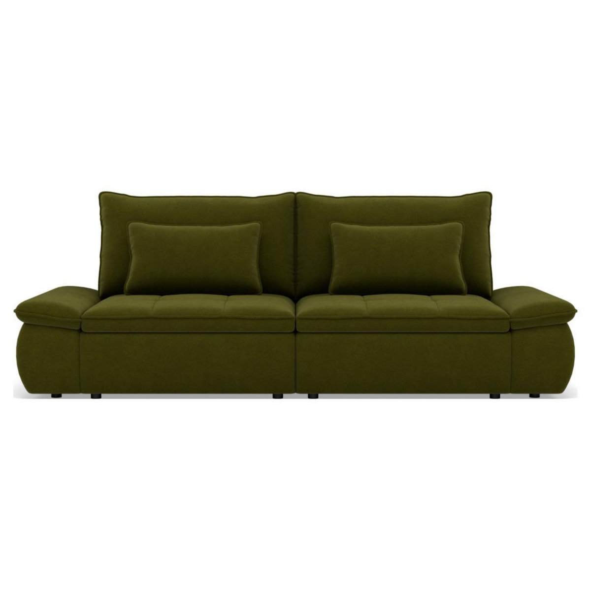 LISA DESIGN Elvona - canapé droit 3 places convertible avec coffre en tissu texturé