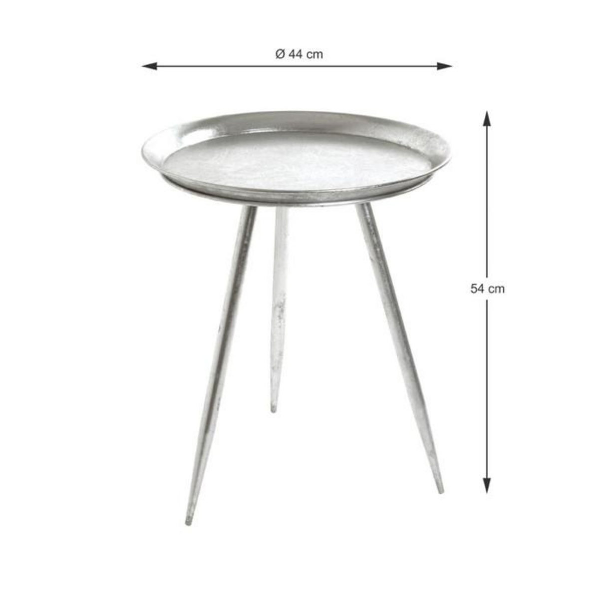 Paris Prix Table d'Appoint Design  Viledo  54cm Argent