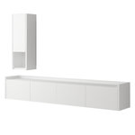 Habitat et Jardin Meuble TV avec étagère murale en bois  Sema  - 160 x 30 x 35 cm - Blanc