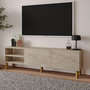 Voir la diapositive 4 : Habitat et Jardin Meuble TV en bois  River  - 150 x 31 x 48 cm - Travertin