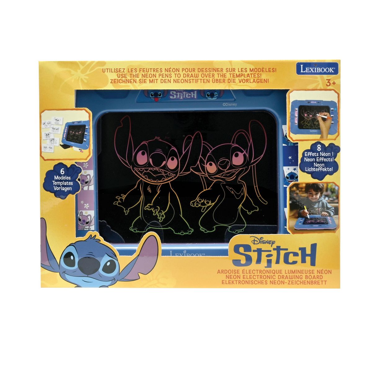 Lexibook Ardoise Électronique Lumineuse Néon Stitch