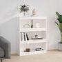 Voir la diapositive 4 : VIDAXL Bibliotheque/Separateur de piece Blanc 80x30x103,5cm Pin massif