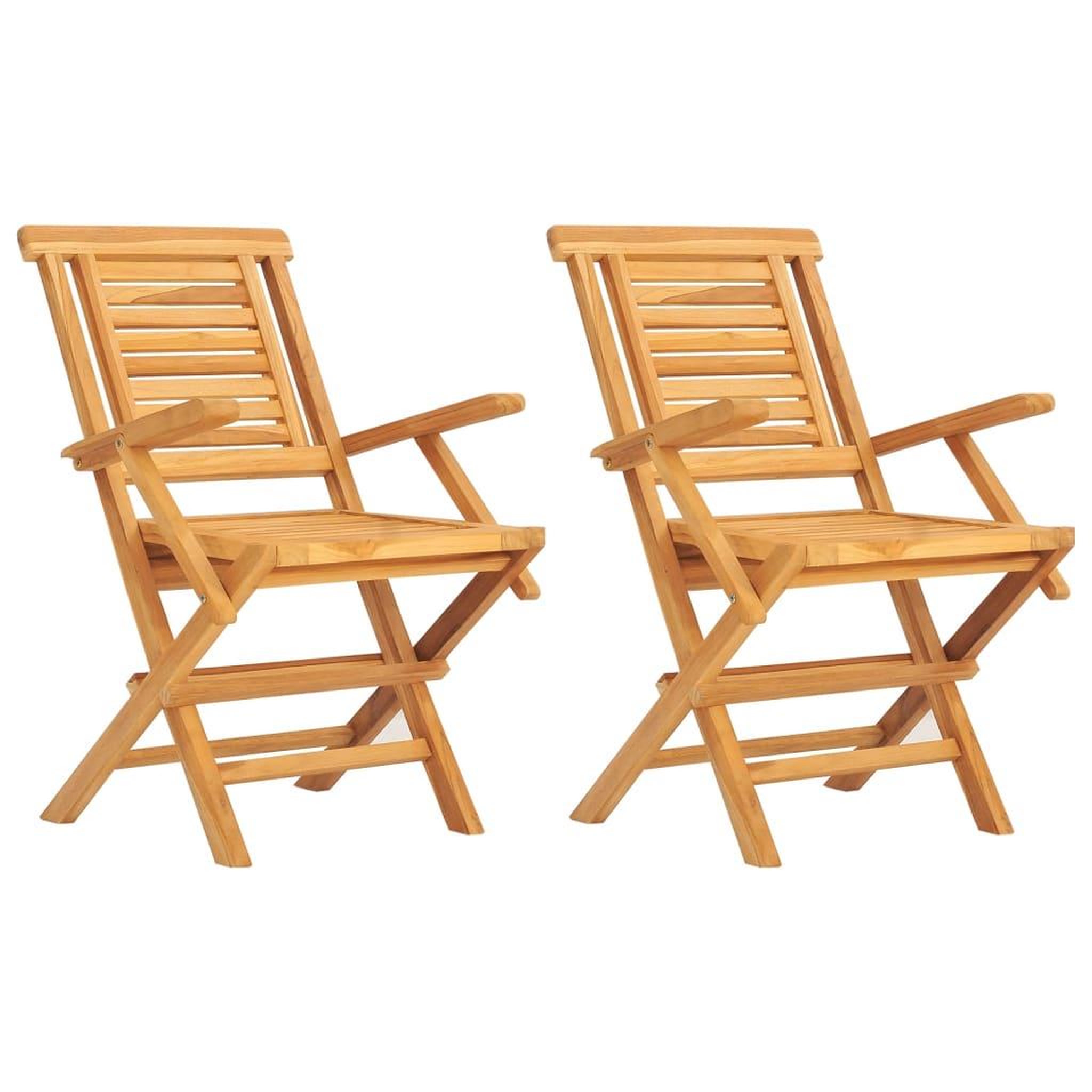 Voir la diapositive 2 : VIDAXL Chaises de jardin pliantes lot de 2 56x63x90cm bois massif teck