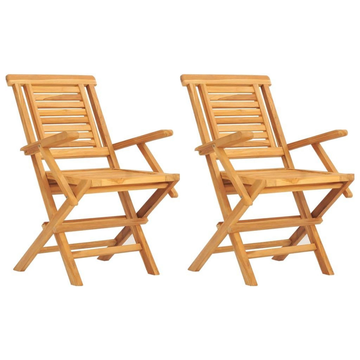 VIDAXL Chaises de jardin pliantes lot de 2 56x63x90cm bois massif teck