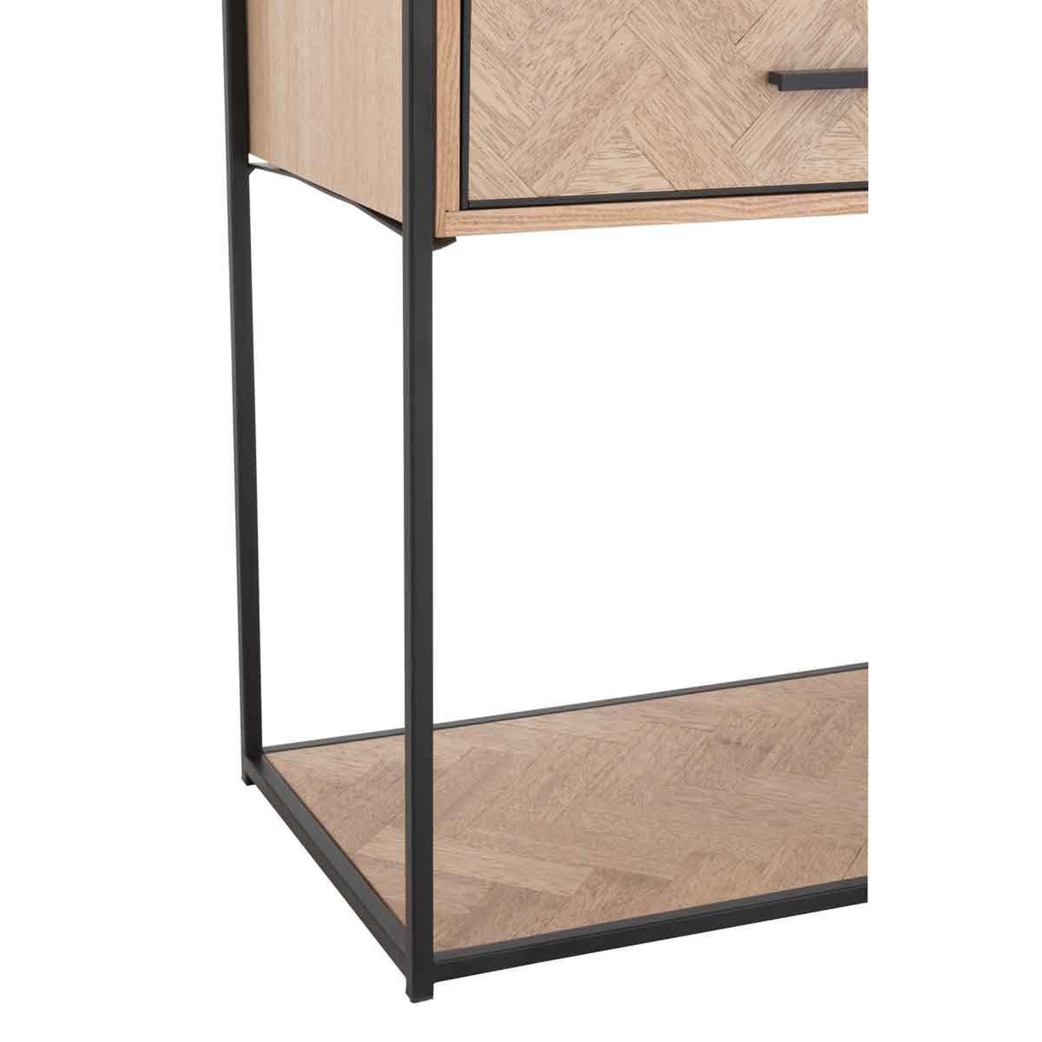 Voir la diapositive 5 : J-LINE Console 2 tiroirs  miraza  120cm naturel & noir