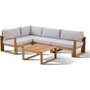 Voir la diapositive 1 : BOCARNEA Salon de jardin d'angle modulable - Bois d'acacia - 5 personnes - LEVATA - Gris