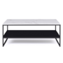 Voir la diapositive 4 : ID MARKET Table basse ALASKA double plateau effet marbre et noir pieds métal
