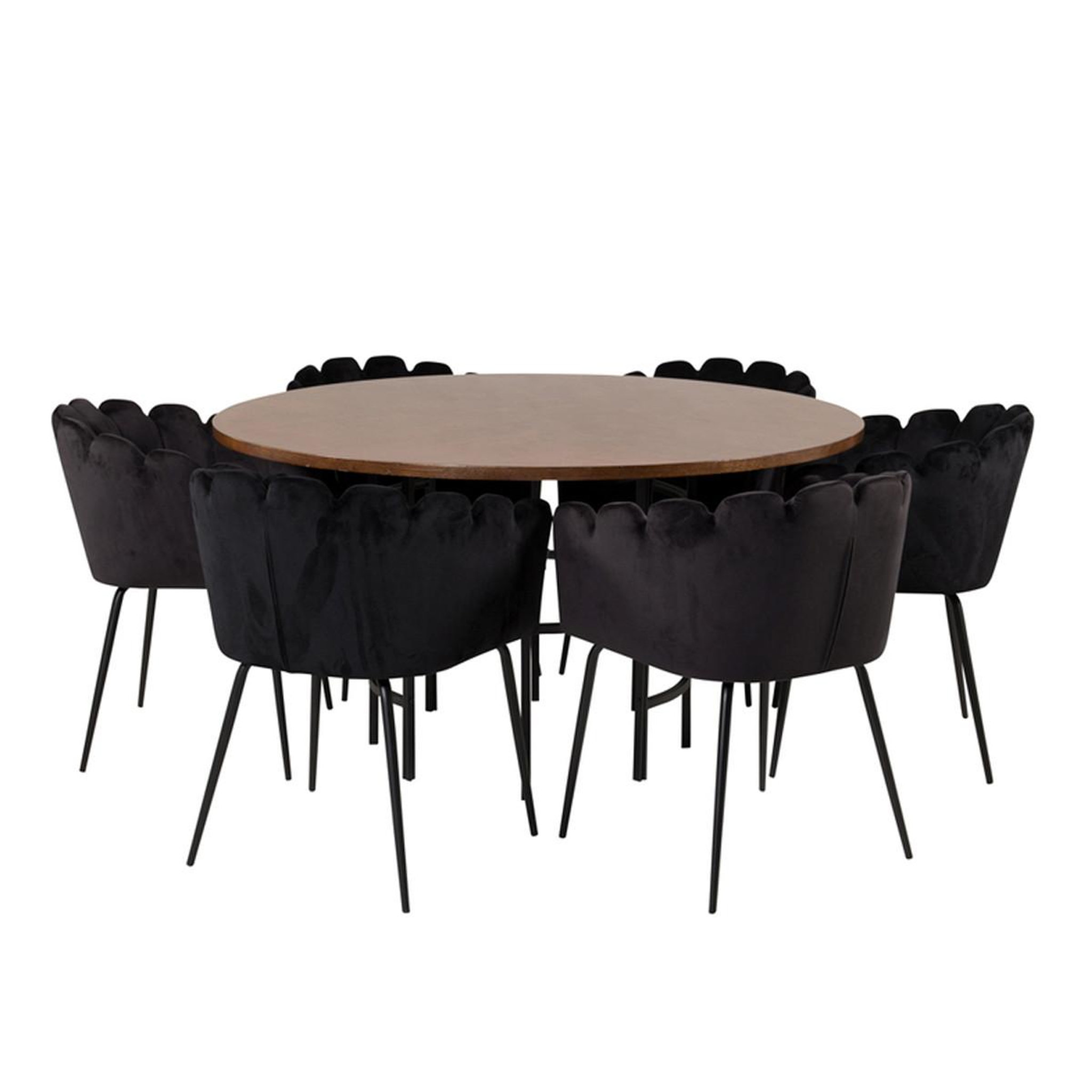 Paris Prix Ensemble table à manger & 6 chaises  copenhagen & limhamn  140cm noir & marron