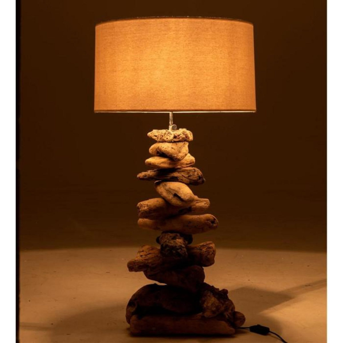Paris Prix Lampe à Poser Design  Bois Flotté  63cm Naturel