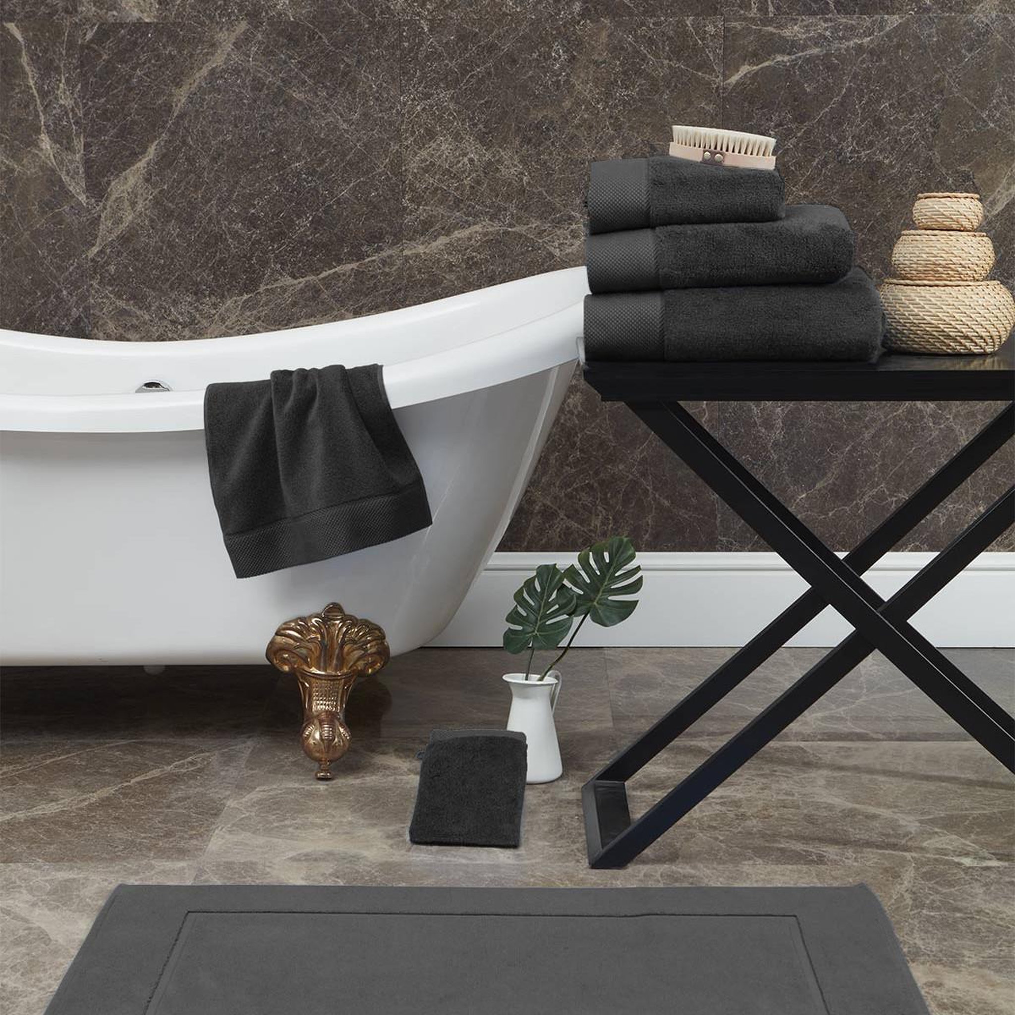 Voir la diapositive 4 : Sensei Maison Serviette de toilette Zéro Twist 560 g/m² SENSOFT - 50x100 cm