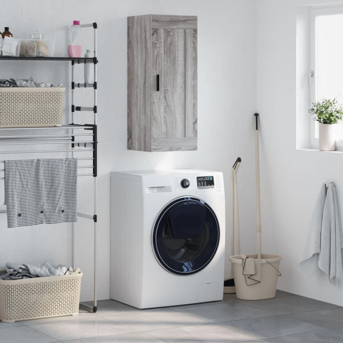 VIDAXL Armoire murale sonoma gris 34,5x34x90 cm bois d'ingenierie