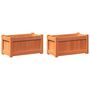 Voir la diapositive 2 : VIDAXL Jardinieres 2 pcs cire marron bois de pin massif