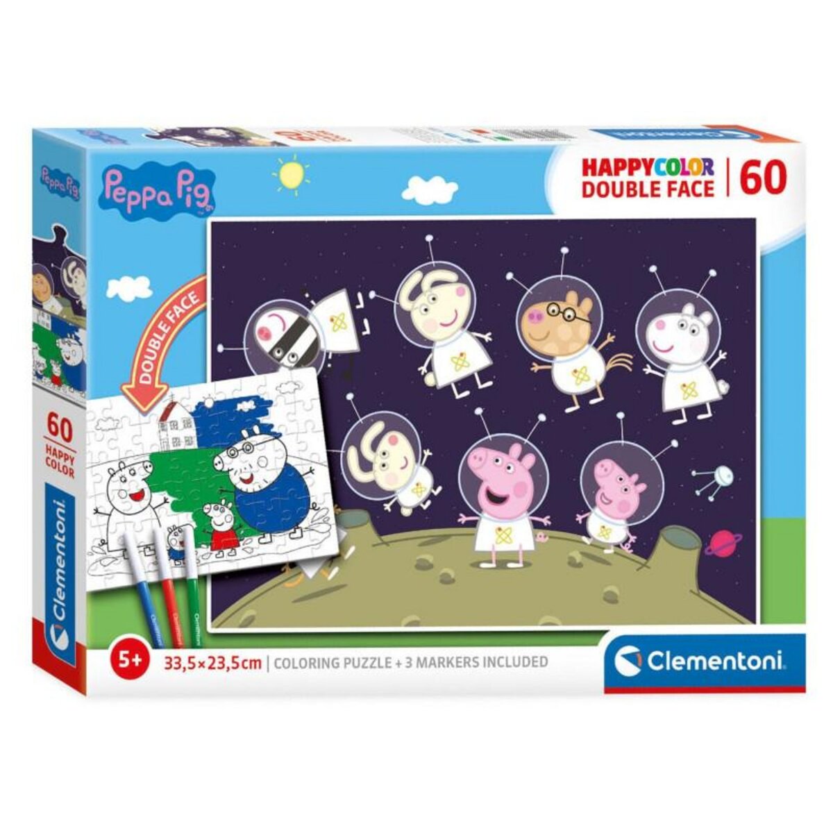 CLEMENTONI Clementoni Puzzle & Color Peppa Pig, 60st.