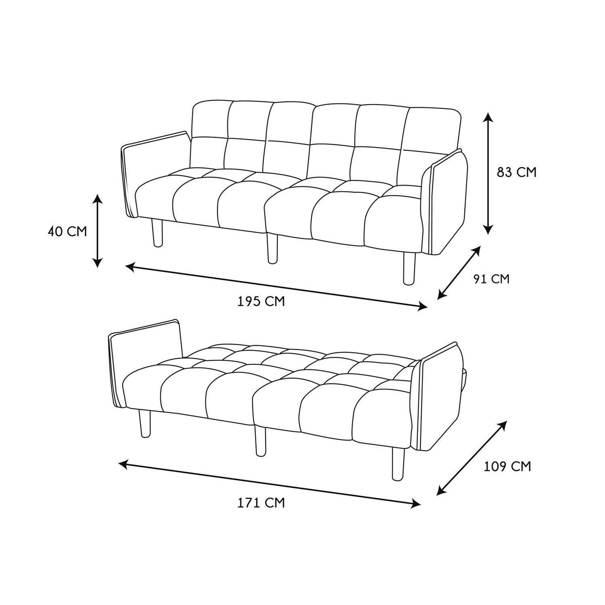Voir la diapositive 3 : The Home Deco Factory Canapé convertible dream - gris