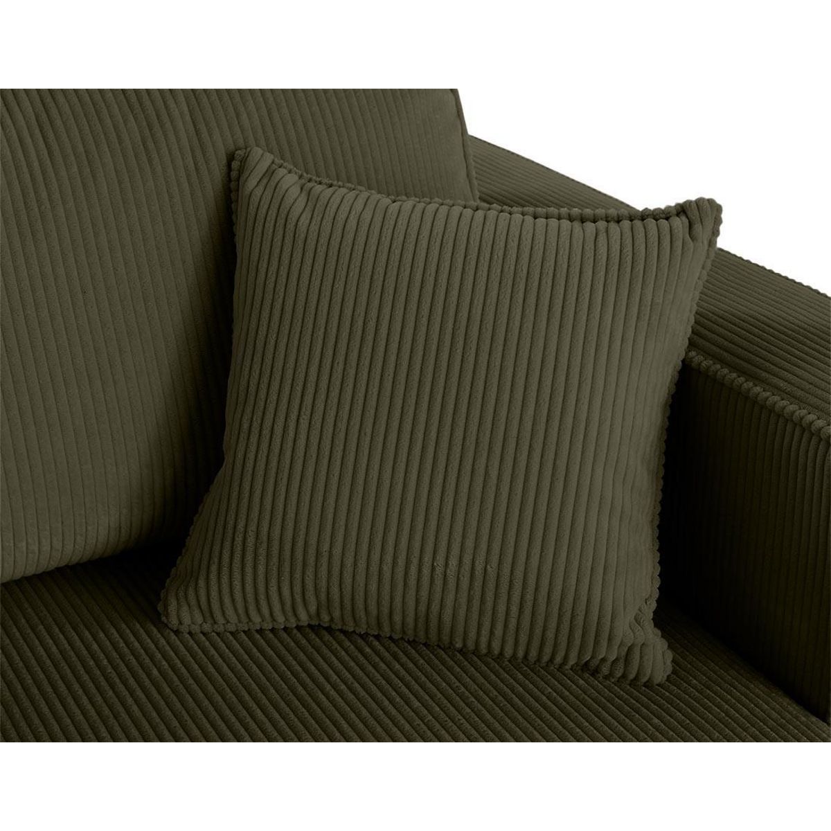 BEST MOBILIER Topaze - canapé droit 4 places avec double méridienne - assise profonde - en velours côtelé